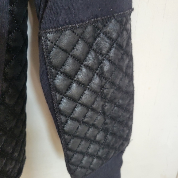 Wool pu leather sweater - Picture 3 of 4